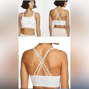 NIKE Strappy Luxe Sports Bra White, Small